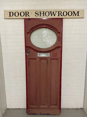 Reclaimed Old 1930s Edwardian Wooden Panel Front Door 1990 Or 1985mm x 755mm - Image 1 of 4