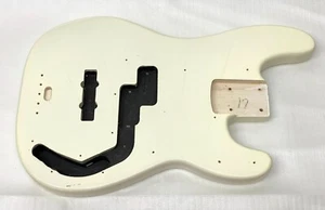 DENT / FINISH CRACK! Fender Squier PJ P BASS BODY Olympic White Guitar OEM - Picture 1 of 23