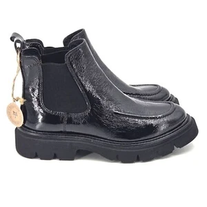 Sofft Samira Chelsea Boots Booties Womens Size 6 Black Crinkle Patent Leather - Picture 1 of 10