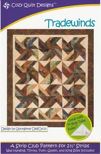 Tradewinds Quilt Pattern by Cozy Quilt Patterns-5 Sizes Included - Picture 1 of 2