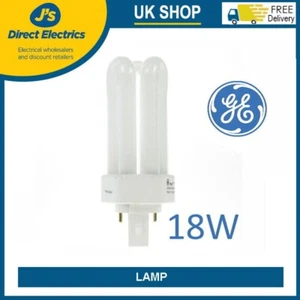 2x 18W GX24q-2 2 Pin CFL PL-T Triple Turn Light Bulb 3000k Lamp - GE BIAX - Picture 1 of 2