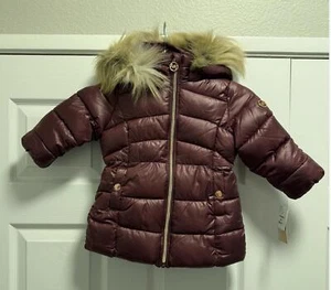 Michael Kors Baby Girls' 2T Puffer Coat – Wine Color, Faux  - Picture 1 of 8