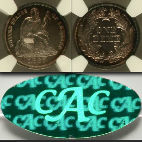 1867 NGC PR64 CAMEO CAC 6,000 Minted + 625 Proof = Lowest 10C ✅ $3,250 at Comp Cover