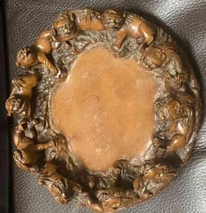 SELTENER chinesischer natürlicher Shoushan-Stein 10 handgeschnitzte Foo Hunde Bürste waschen - Bild 1 von 6