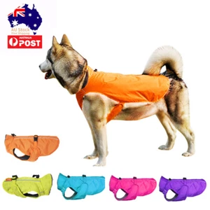 Pet Dog Raincoat Jacket Winter Poncho Slicker Waterproof Adjustable Reflective - Picture 1 of 24