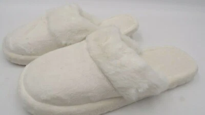 Zapatillas Pottery Barn de piel sintética de alpaca cómodas súper suaves de felpa grandes marfil #9999E Foto 1 de 2