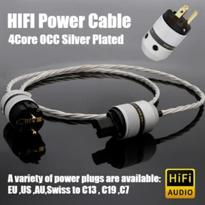 Audio Silver Plated Professional Noise Reduction Connection Wire HIFI Power Cord - Picture 1 of 18