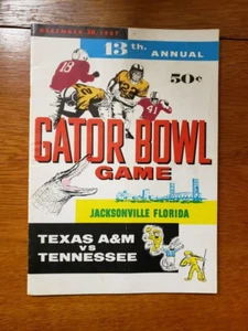 1957 Gator Bowl Texas A&M v Tennessee Fußballprogramm Bear Bryant - Bild 1 von 4