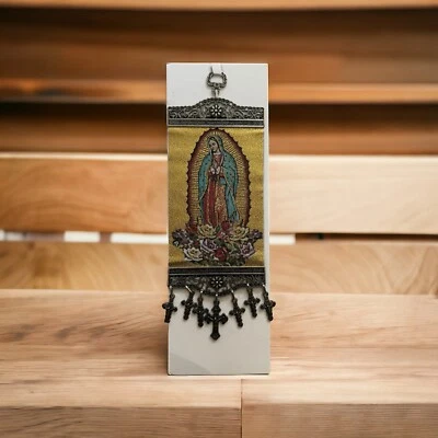 Guadalupe Virgen María Icono Religioso Banderas Algodón Puro con Hilo Dorado Pared Foto 1 de 4