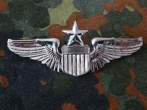 (A2-01) Original US Air Force Pilot Wing Piloten-Abzeichen Senior (Chrom) - Picture 1 of 3