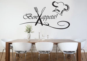 Pegatinas de pared familiares de cocina bon appetit arte comedor calcomanías desmontables hágalo usted mismo - Imagen 1 de 2