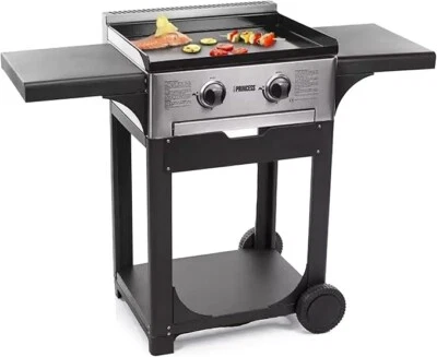 PERFEKTO24 Gasgrill Deluxe Plancha-BBQ im Freien mit Gasgrillplatte und Deckel 4.8KW