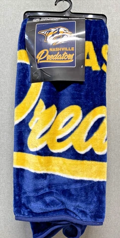 Nashville Predators NHL Royal Plush Raschel Throw Blanket 50" x 60" Blue Yellow Cover