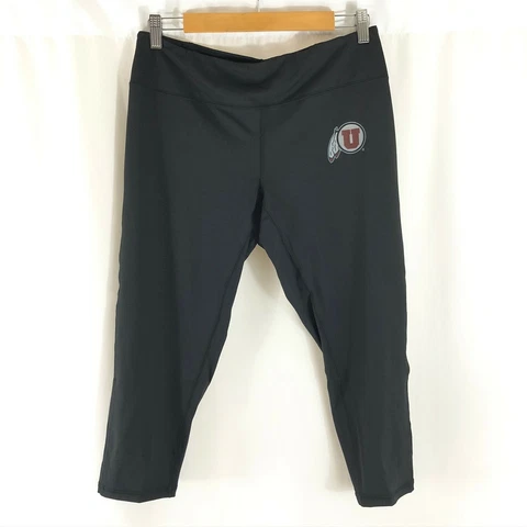 Utah Utes Womens Leggings Cropped Mesh Panel Black Size L Camp David Cover