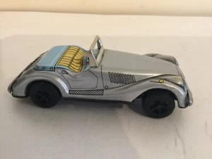 Vintage YONE Silver FRICTION POWERED MGF Open Top Tin Plate Car 4520 1.61Z T8471 - Picture 1 of 5