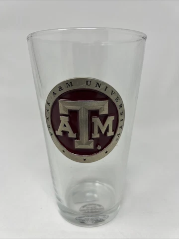 Texas A&M Aggies NCAA Beer Glass 16oz Collectible Heritage Pewter Cover
