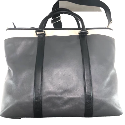 COACH Perry Business Tote Crossbody Strap Gray Cream Black Leather 57568 - Image 1 of 4