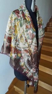 Valentino foulard stola sciarpa scialli fiori - Foto 1 di 6