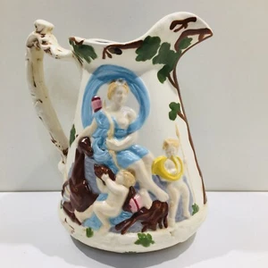 One of a Kind Handmade Vintage Ceramic Pitcher Greek Roman Godess Hand Painted - Picture 1 of 7