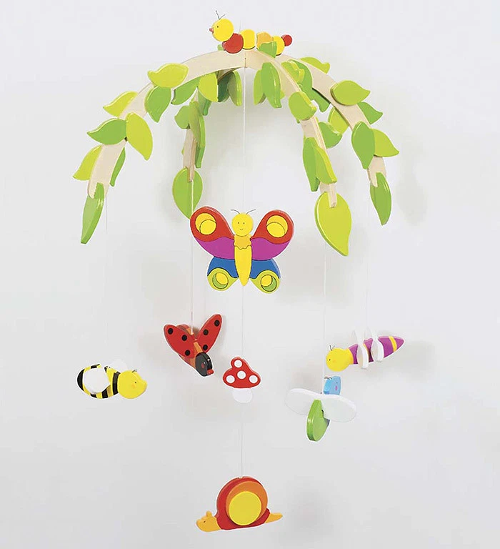 GOKI Mobile INSEKTEN Biene Schmetterling Käfer Holz Holzmobile Babymobile Deko Kinder