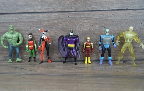 1990s VTG Lot of 7 BATMAN KENNER Action Figures- Croc,Harley,Robin,Blight,Freeze Cover