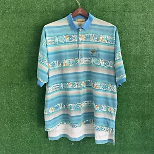 Vintage Cross Creek Aztec Southwestern Golf Poloshirt Herren LRG All Over Loud Print - Bild 1 von 7