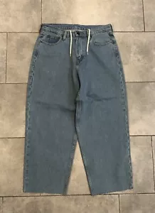 Jeans Levis Super Sueltos Big E Hombres 30x27 Azul Lavado Claro Denim Cordón Dobladillo Crudo - Imagen 1 de 11