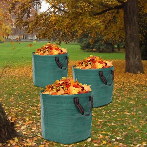 3-Pack 27 Gallon Reusable Yard Waste Bags Green PP Modern for Yard Garden Lawn - Picture 1 of 24