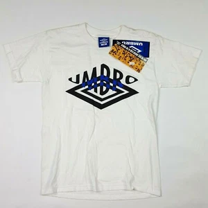 VTG 90s Umbro Sports Logo Boy's Size M/L Youth Soccer Tennis White Crew T Shirt - Picture 1 of 12