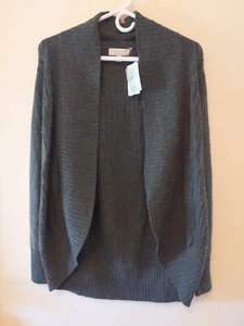 Nordstrom Collection 100% Cashmere Open Front Cardigan Charcoal Gray NWT Small - Picture 1 of 7