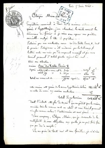 SECONDA REPUBBLICA FRANCESE - 1848 - Scritto di un pittore parigino al sindaco - Picture 1 of 2