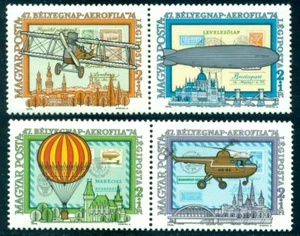 1974 Biplane,Zeppelin airship,Balloon,helicopter,AEROFILA,2986,MNH,2 pairs - Picture 1 of 1