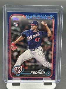 SSP 2024 Topps Series 1 JOSE FERRER Team Border Color Match SP RC #85 Nationals - Picture 1 of 2