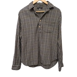 Alex Mill kariertes Button Down Hemd grau Gr. M Popover Tasche Preppy Academia - Bild 1 von 7