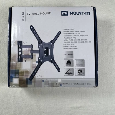 Mount-It! MI-4110 TV Wall Mount Full Motion for Flat TVs 23" - 55", Up to 66 lbs - Image 1 of 4