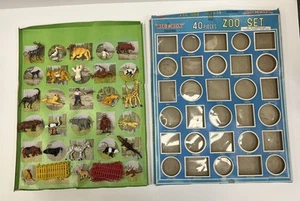Vintage Blue Box 40 Pieces Zoo Set Farm Animal Toys Educational Figures 6003 - Picture 1 of 6
