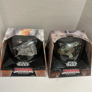 Star Wars Titanium Series Snowspeeder / Slave 1 Die Cast 7 Inch Hasbro 2006 - Picture 1 of 5