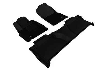 Floor Mats Custom Fit Liners Kagu Black 1st & 2nd Row for 2014-21 Tundra CrewMax Foto 1 de 4