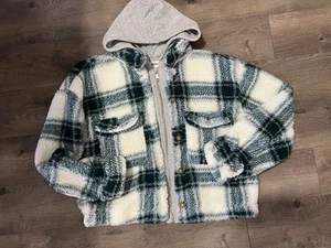 No Boundaries Plüschjacke mit Kapuze Größe Large (12-14) Neu - Bild 1 von 5