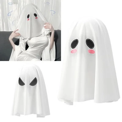Womens Spooky Ghost Mask Double-Sided Wearable Headgear Halloween Cosplay Party - Image 1 of 4