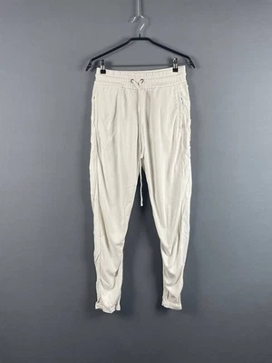 Pantalón de mujer Sarah Pacini talla 0 blanco viscosa cintura elástica tiro alto jogger Foto 1 de 4