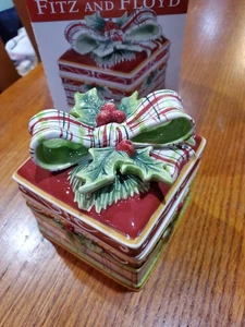 De colección Fitz And Floyd Navidad Querido Santa Centro de mesa de cerámica Regalo Caja - Imagen 1 de 12