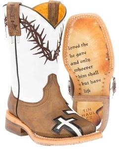 Tin Haul Boys' Crosses Western Boot - Square Toe - 14-018-0007-0715 TA - Picture 1 of 3