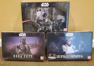 Kit Modelo Bandai Star Wars Luke Skywalker StormTrooper Boba Fett AT-ST 1/12 1/48 Foto 1 de 4