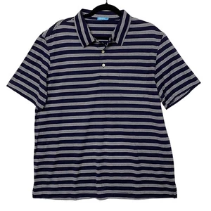 Polo golf J. Mclaughlin Pima cotone blu navy a righe taglia extra large - Foto 1 di 7