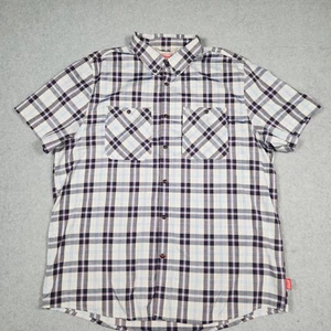 Coleman Shirt Mens 2XL Blue White Plaid Button Down Outdoor Short Sleeve Mesh - Picture 1 of 16