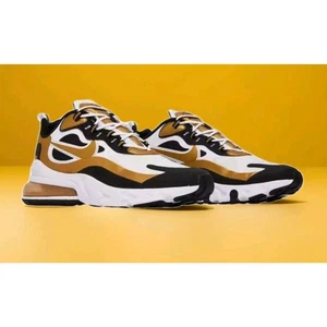 Nike Air Max 270 React White Black Metallic Gold CW7298-100 Sneaker Trainer 8.5 - Picture 1 of 8