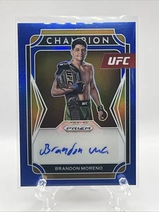 Brandon Moreno Champion Signatures Blue Prizm 8/49 Auto - 2022 Panini Prizm UFC - Picture 1 of 4