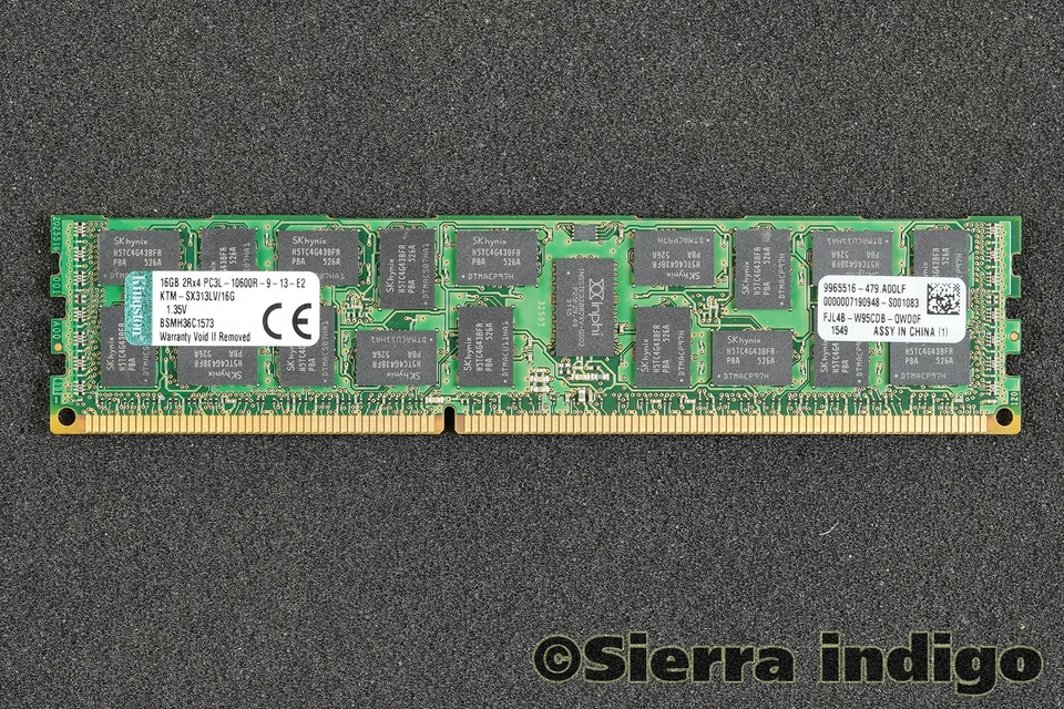 Kingston KTM-SX313LV/16G PC3L-10600R-9-13-E2 16GB ECC Registered Server Memory - Image 1 of 1
