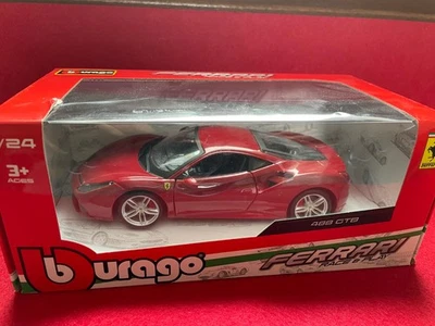Bburago Ferrari 488 GTB Automodello 1:24 - Rosso con scatola - Immagine 1 di 4